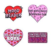 Conjunto de broches Alloy Enamel Punk Girl Quote para roupas