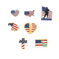 Conjunto de broches, bandeira dos EUA, emblemas de lapela esmaltados, liga de 7 peças