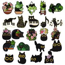 Conjunto de broches Cartoon Black Cat Creative Kitty Lapel Pin