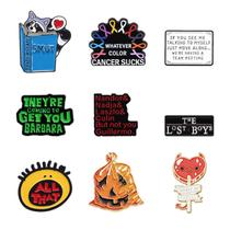 Conjunto de broches Cartoon Quote Creative Enamel Lapel P