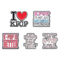 Conjunto de broches com tema K-Pop Motivational I Love Kpop Conjunto de broches com tema K-Pop Motivational I Love Kpop