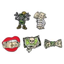 Conjunto de broches Cool Dollar Money Theme Enamel Lapel Pi