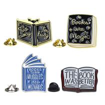 Conjunto de broches Creative Book Enamel Blouse Pins x4