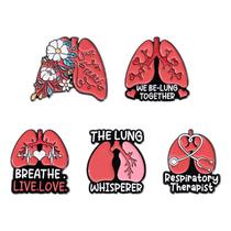 Conjunto de broches Creative Lung Anatomy Red Alloy
