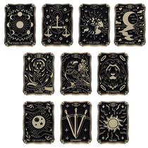 Conjunto de broches Creative Tarot Card Retro Preto e Dourado Conjunto de broches Creative Tarot Card Retro Preto e Dourado