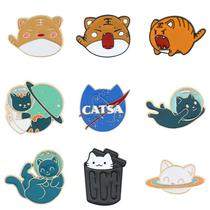 Conjunto de broches Cute Cartoon Cat Creative Alloy Blouse