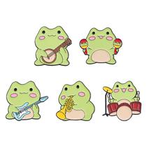 Conjunto de broches Cute Frog Music Band Theme Alloy 22g