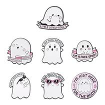 Conjunto de broches Cute Ghost, blusa de desenho animado, lapela esmaltada Conjunto de broches Cute Ghost, blusa de desenho animado, lapela esmaltada