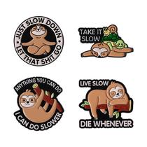 Conjunto de broches Cute Sloth Cartoon Animal Lapel Pin Alloy