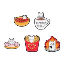 Conjunto de broches de desenho animado Animal Cute Cat Frog Sloth Dog Conjunto de broches de desenho animado Animal Cute Cat Frog Sloth Dog