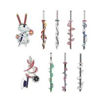 Conjunto De Broches De Esmalte Anime Ghost Kill Team Com Espada Samurai, 9 Peças, Distintivos De Conjunto De Broches De Esmalte Anime Ghost Kill Team Com Espada Samurai, 9 Peças, Distintivos De