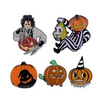 Conjunto De Broches De Esmalte De Abóbora De Filmes De Terror De Halloween, Pin De Lapela Fofo,