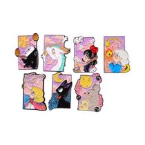 Conjunto De Broches De Esmalte Gato Preto 7 Peças, Broches De Desenho Animado Fofos Para Mulheres, Conjunto De Broches De Esmalte Gato Preto 7 Peças, Broches De Desenho Animado Fofos Para Mulheres,
