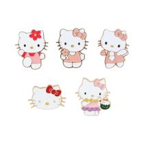 Conjunto De Broches De Personagem De Desenho Animado Hello Kitty, 5 Peças, Pin De Esmalte Para
