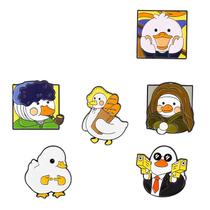 Conjunto de broches e blusa esmaltada Funny Duck Cartoon Art Conjunto de broches e blusa esmaltada Funny Duck Cartoon Art