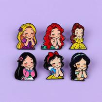 Conjunto De Broches Esmaltados Princesa 6 Peças - Broches Femininos Para Casaco, Mochila, Joias, Conjunto De Broches Esmaltados Princesa 6 Peças - Broches Femininos Para Casaco, Mochila, Joias,