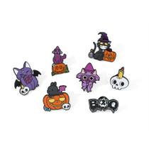Conjunto de broches, esmalte de desenho animado de Halloween para roupas, 8 peças Conjunto de broches, esmalte de desenho animado de Halloween para roupas, 8 peças