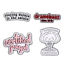 Conjunto de broches Funny Quote Alloy Enamel Lapel P para blusa