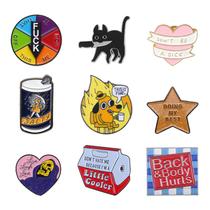 Conjunto de broches Funny Quote Creative Enamel Lapel Pin x9