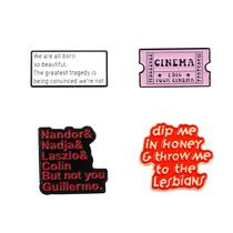 Conjunto de broches Funny Quote Creative Word Art Alfinetes de lapela