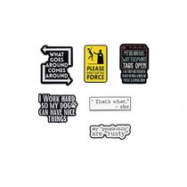 Conjunto de broches Funny Quote, design geométrico, alfinetes de lapela, liga Conjunto de broches Funny Quote, design geométrico, alfinetes de lapela, liga