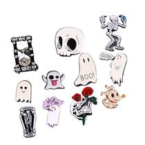 Conjunto de broches Halloween Gothic Creative Skull Ghost x12