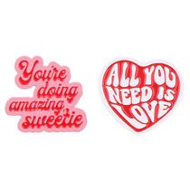 Conjunto de broches Inspirational Quote Pink Alloy Enamel