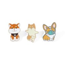 Conjunto de broches, linda blusa de desenho animado Shiba Inu e Corgi Conjunto de broches, linda blusa de desenho animado Shiba Inu e Corgi