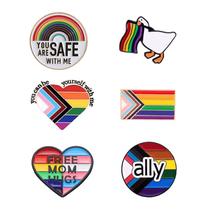Conjunto de broches Rainbow Pride, 6 peças, liga de esmalte, lapela Conjunto de broches Rainbow Pride, 6 peças, liga de esmalte, lapela