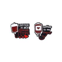 Conjunto de broches Theme Coffee Theme Funny Quote Design Alloy x2