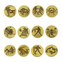Conjunto de broches Vintage Zodiac 12 Constellation Alloy