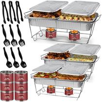 Conjunto de buffet Chafing Dish COMFICOVE de 33 peças com aquecedores de alimentos Conjunto de buffet Chafing Dish COMFICOVE de 33 peças com aquecedores de alimentos