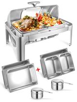 Conjunto de buffet Chafing Dish GRANVELL Retangular Roll Top 14L
