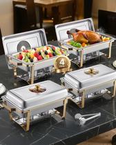 Conjunto de buffet Chafing Dish VEVOR 8L, pacote com 4 unidades em aço inoxidável Conjunto de buffet Chafing Dish VEVOR 8L, pacote com 4 unidades em aço inoxidável