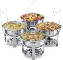 Conjunto de buffet Chaving Dish ALPHA LIVING completo em aço inoxidável