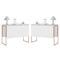Conjunto de Buffets Industriais Milão Branco Cobre