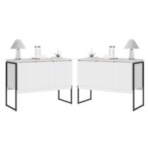 Conjunto de Buffets Industriais Milão Branco Preto Conjunto de Buffets Industriais Milão Branco Preto
