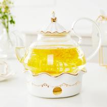 Conjunto de bules DUJUST Blooming Tea 1,2 L com aquecedor e infusor