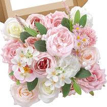 Conjunto de buquê de casamento Serwalin Pink Peonies com flores artificiais Conjunto de buquê de casamento Serwalin Pink Peonies com flores artificiais