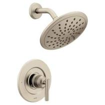 Conjunto de cabeça de chuveiro Moen Gibson Brushed Nickel 20cm com válvula Conjunto de cabeça de chuveiro Moen Gibson Brushed Nickel 20cm com válvula