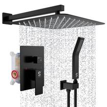 Conjunto de cabeça e alça de chuveiro SR SUN RISE Matte Black 40cm