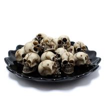 Conjunto de cabeças de caveira em miniatura, ornamentos de esqueleto de resina de Halloween Conjunto de cabeças de caveira em miniatura, ornamentos de esqueleto de resina de Halloween