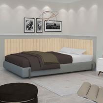 Conjunto de Cabeceira Palito QUEEN Estofado Suspensa com Proteção Lateral - 160 CM - Várias Cores