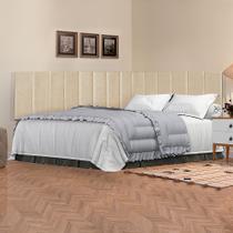 Conjunto de Cabeceira QUEEN Suspensa com Proteção Lateral - 160 CM - Areia Suede