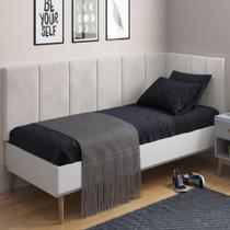 Conjunto de Cabeceira Solteiro Vital Sued Bege