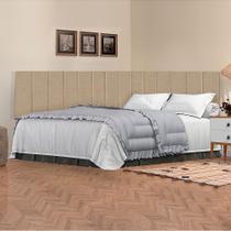 Conjunto de Cabeceira Viuva Solteirão Palito Suspensa com Proteção Lateral - 128 CM - Palha Linho Conjunto de Cabeceira Viuva Solteirão Palito Suspensa com Proteção Lateral - 128 CM - Palha Linho