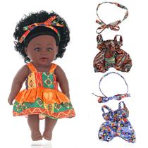 Conjunto de cabelo encaracolado Baby Doll Oricageiry de 30 cm Black Skin