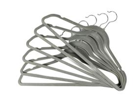 Conjunto de Cabides Aveludados 6 Peças Ogza Cinza Conjunto de Cabides Aveludados 6 Peças Ogza Cinza