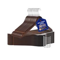 Conjunto de cabides de madeira Lifemaster 30 peças antiderrapantes vintage