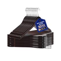 Conjunto de cabides de madeira Lifemaster 30 peças de madeira de cerejeira antiderrapante Conjunto de cabides de madeira Lifemaster 30 peças de madeira de cerejeira antiderrapante